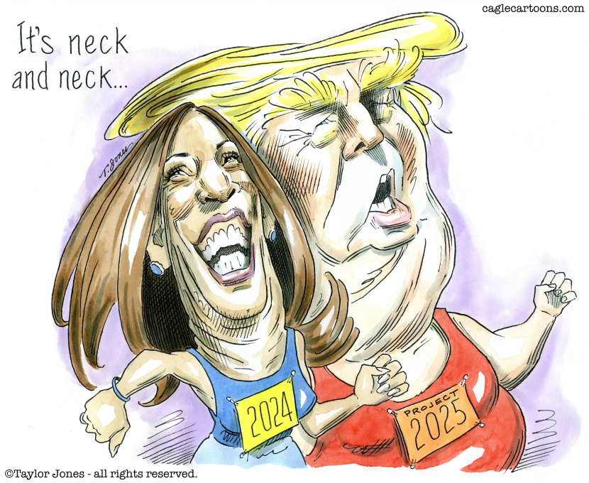 Harris and Trump neck and neck