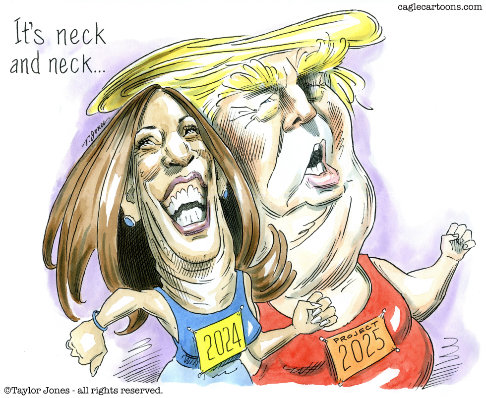 Harris and Trump neck and neck