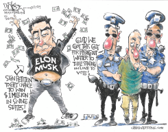 ELON MUSK PASSES OUT MILLIONS by John Darkow