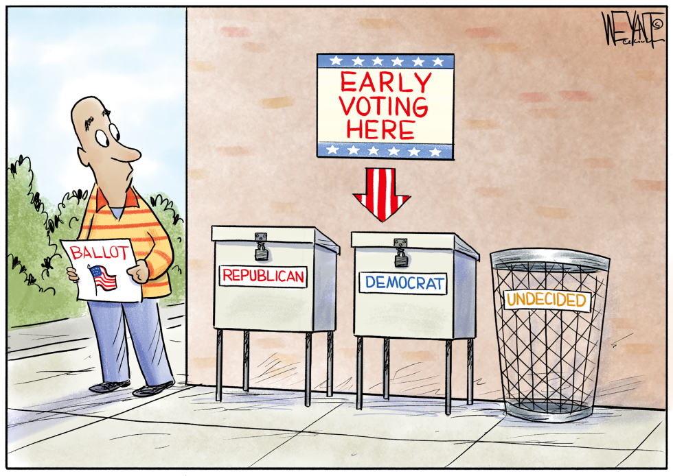 Voting Box GOP, Democrat & Undecided Garbage Can