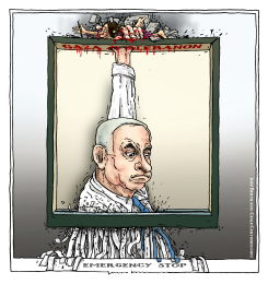 NETANYAHU'S EMERGENCY STOP by Joep Bertrams