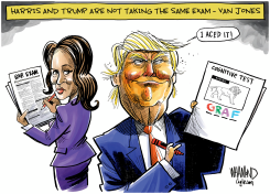 HARRIS TRUMP DOUBLE STANDARD by Dave Whamond