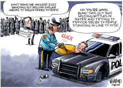 ELON MUSK HANDS OUT CHECKS TO VOTERS by Dave Whamond