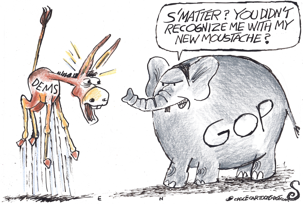 GOP WITH HITLER MOUSTACHE