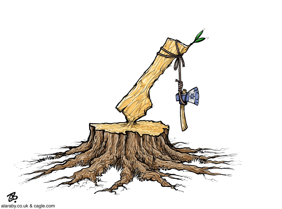Gaza Lebanon Israel War tree axe wood