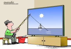 FISHING ON A 3D SCREEN by Arcadio Esquivel