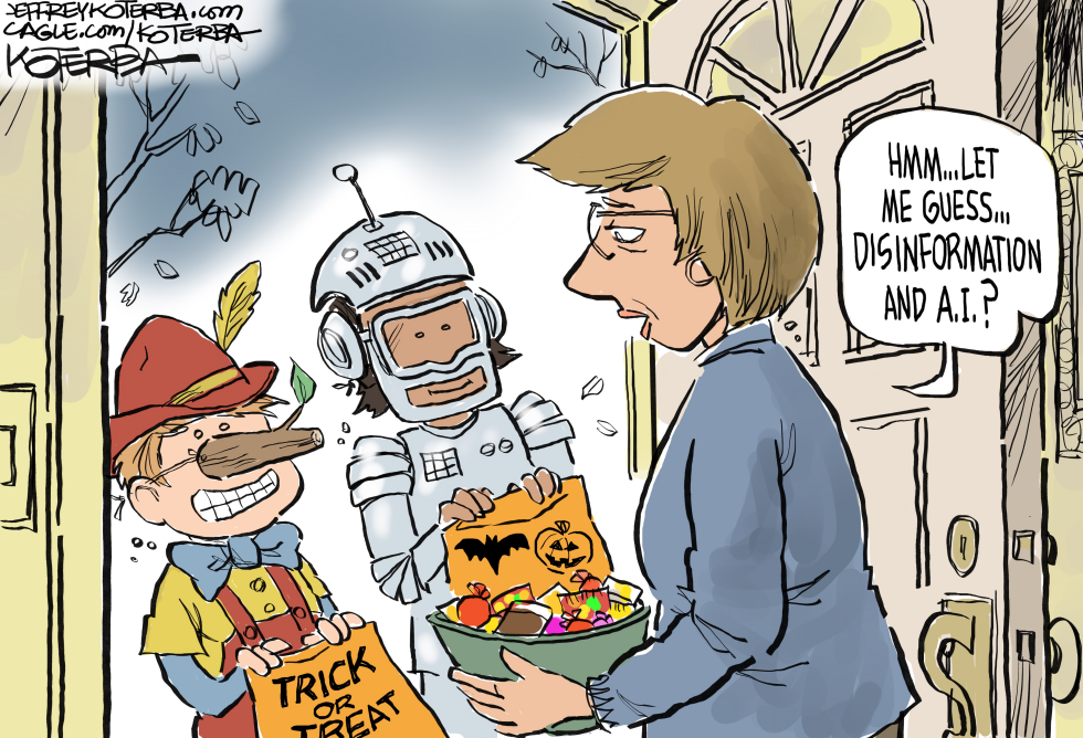 #1 DISINFORMATION AND A.I. TRICK OR TREAT by Jeff Koterba