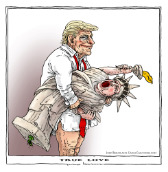 TRUMP SHOWS TRUE LOVE TO USA by Joep Bertrams