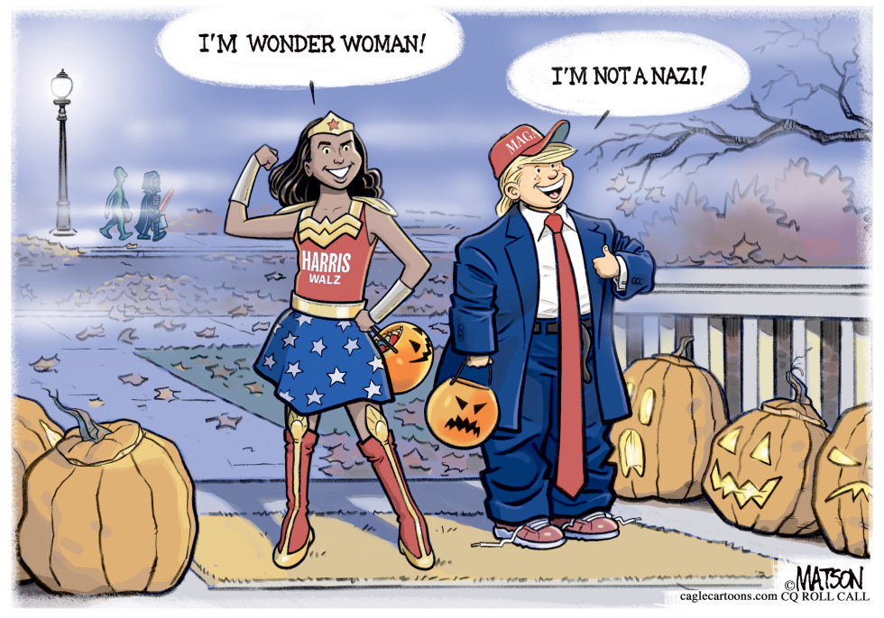 Harris and Trump Trick Or Treaters