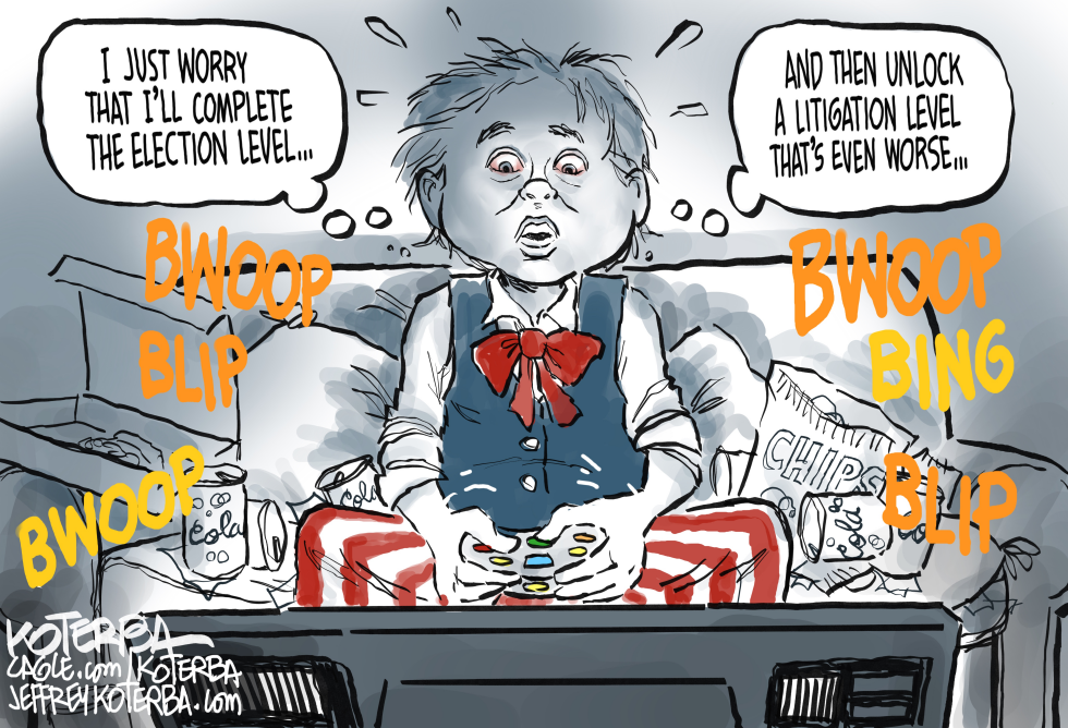 Kid Sam Playing Election Video Game