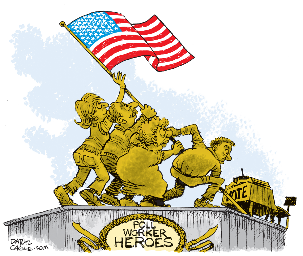 #1 POLL WORKER HEROES MONUMENT by Daryl Cagle