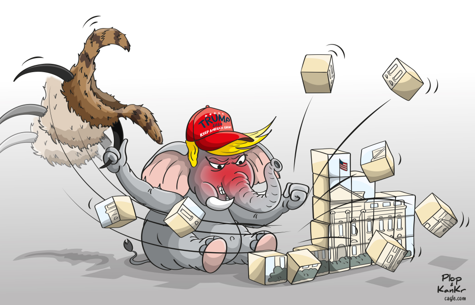 Donald Trump plays and damages the United States