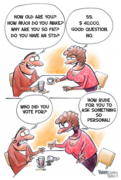 WOMAN IS ANGRY AT HIS FRIEND FOR RUDE QUESTION by Gatis Sluka