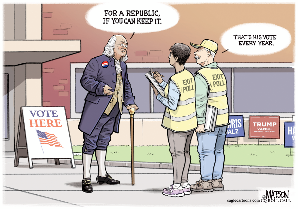Benjamin Franklin Votes in 2024 Election