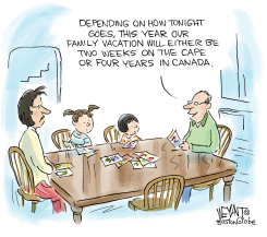FAMILY DECIDES TO VACATION OR EXILE IN CANADA by Christopher Weyant
