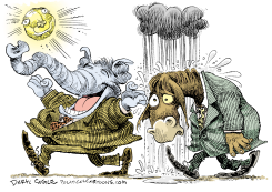 GOP GLEE AND DEMOCRAT DOOM - TRUMP ELECTED by Daryl Cagle