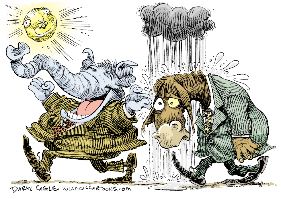 #1 GOP GLEE AND DEMOCRAT DOOM - TRUMP ELECTED by Daryl Cagle