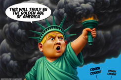 TRUMP AS LADY LIBERTY by Bart van Leeuwen