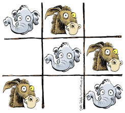 REPUBLICANS WIN - TIC TAC TOE by Daryl Cagle