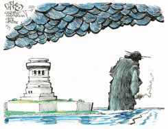 STATUE OF LIBERTY LEAVES by John Darkow