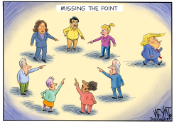 FINGER POINTING DEMOCRATS NOT POINTING AT TRUMP by Christopher Weyant