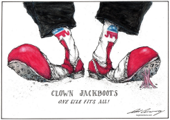 REPUBLICAN CLOWN JACKBOOTS by Dale Cummings