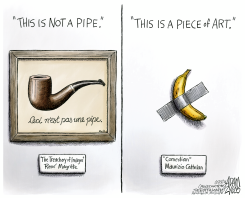 DUCT-TAPED BANANA SOLD FOR MILLIONS by Adam Zyglis