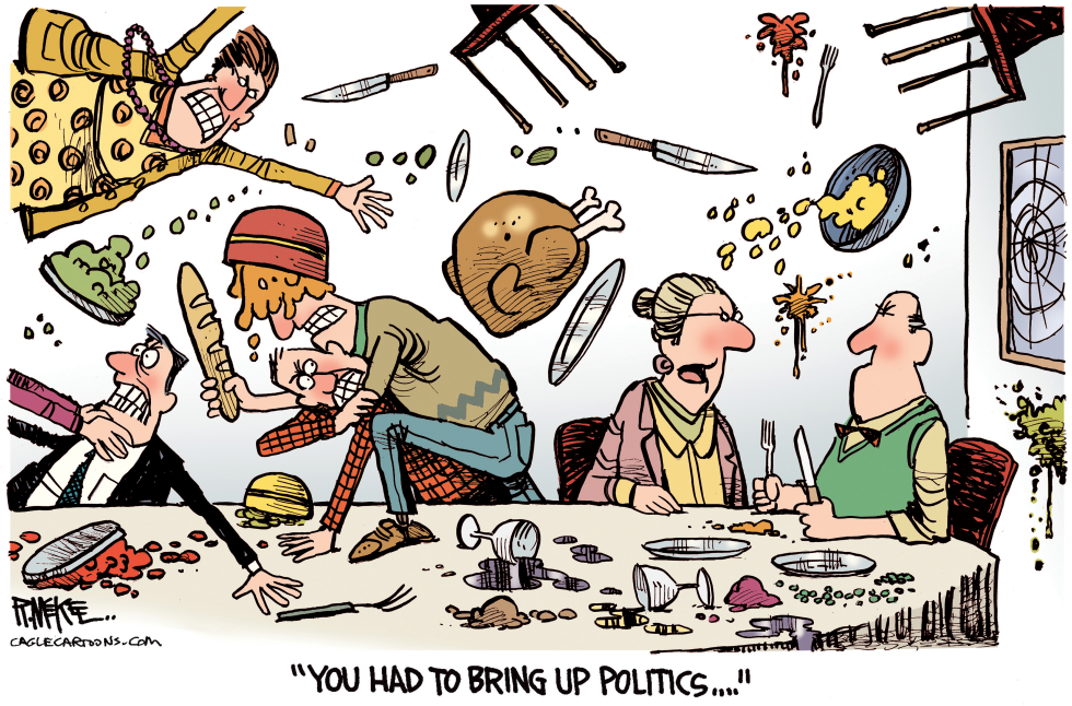 #2 THANKSGIVING FIGHT OVER POLITICS by Rick McKee