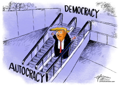 TRUMP ESCALATOR AUTOCRACY by Guy Parsons