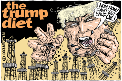 THE TRUMP DIET DEVOURING OIL WELLS by Monte Wolverton