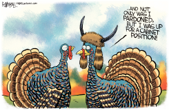 QANON SHAMAN TURKEY PICKED FOR TRUMP CABINET by Rick McKee