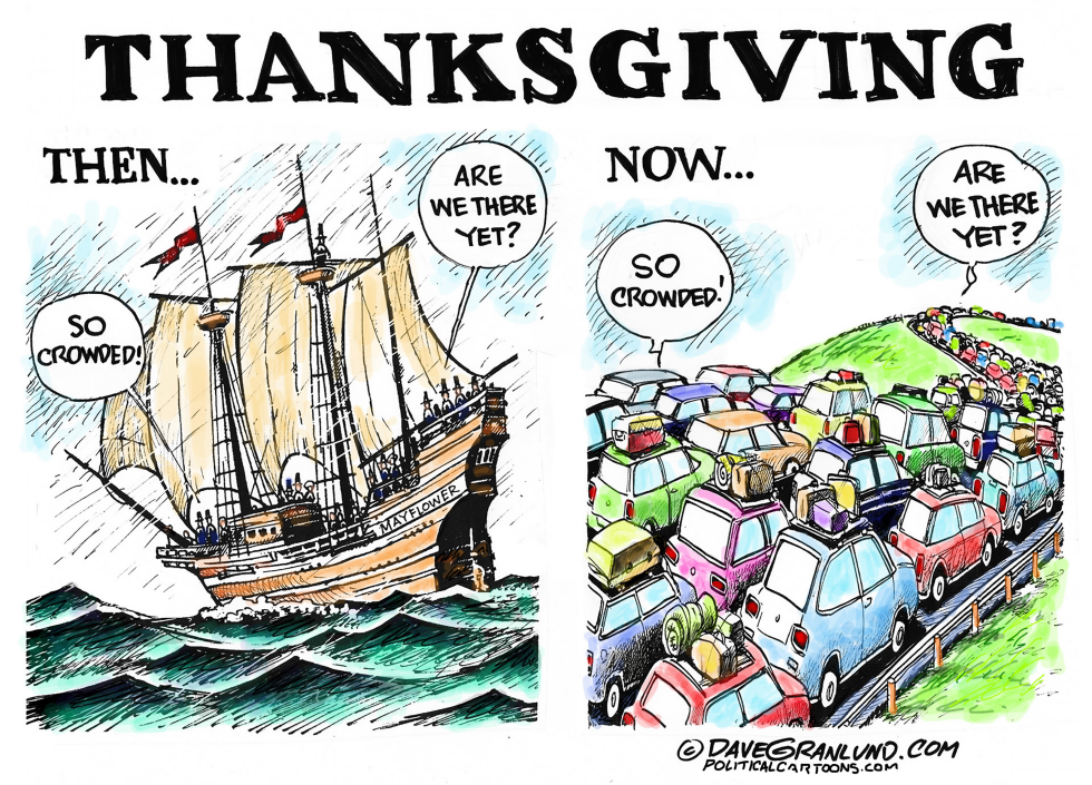 #1 THANKSGIVING TRAVEL THEN AND NOW by Dave Granlund