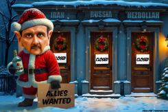 BASHAR AL-ASSAD WEARING SANTA COSTUME by Bart van Leeuwen