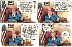 PETE HEGSETH'S MOMMY CALLS SENATORS by Rick McKee