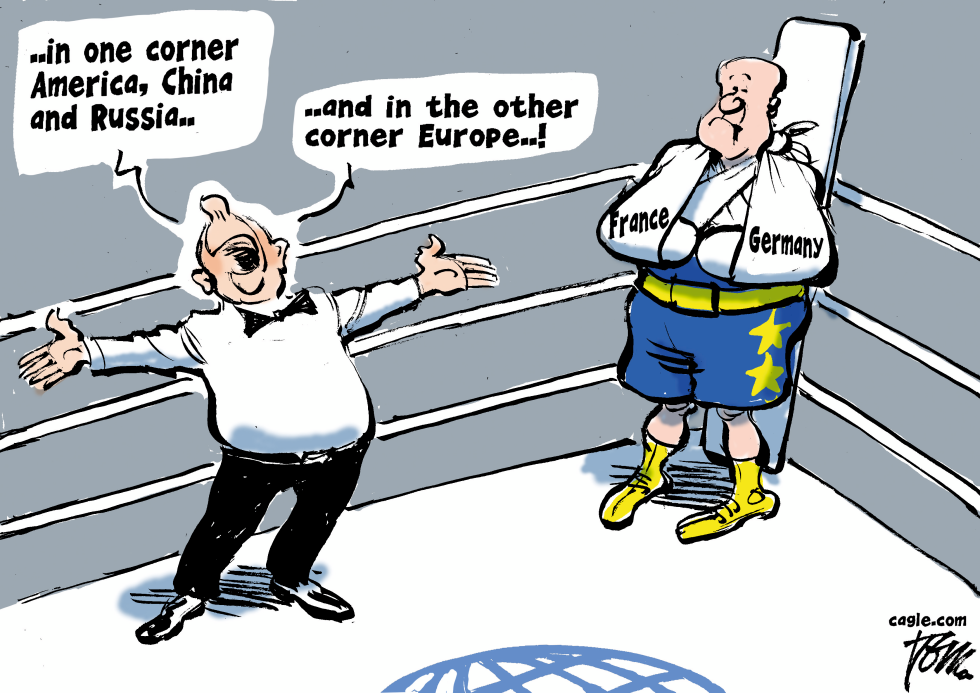 Europe boxer with broken arms