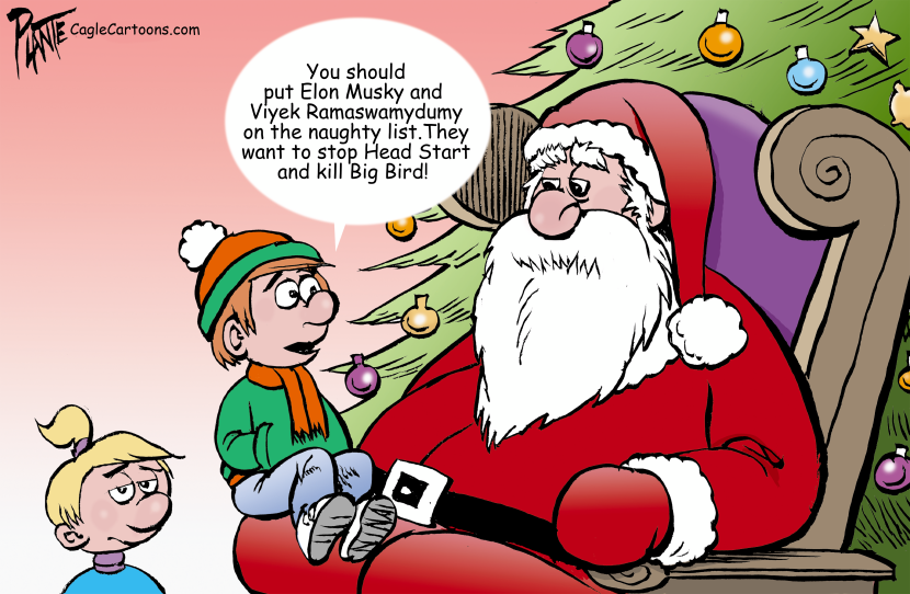A boy sitting on Santa's lap has a big ask