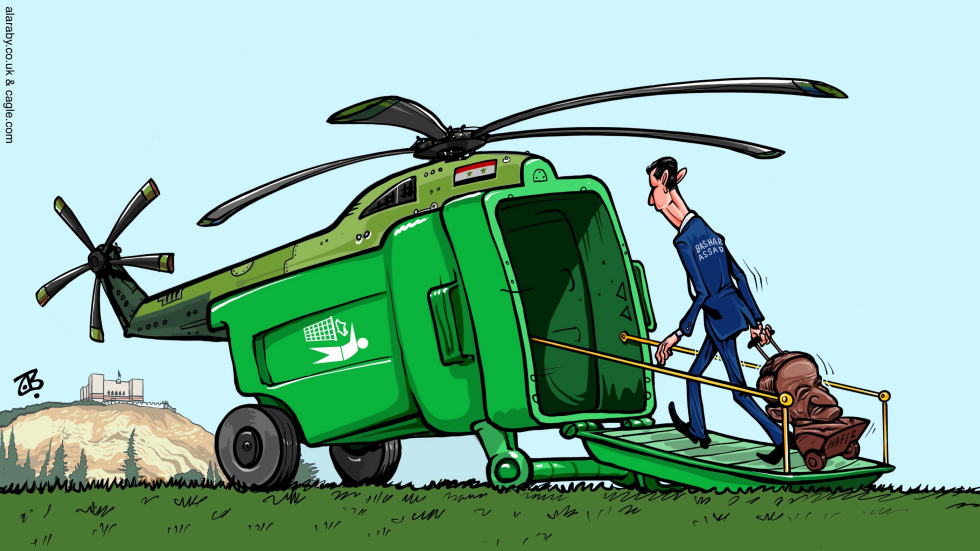 Bashar Assad Syria Dictator Leaving Damascus Trash