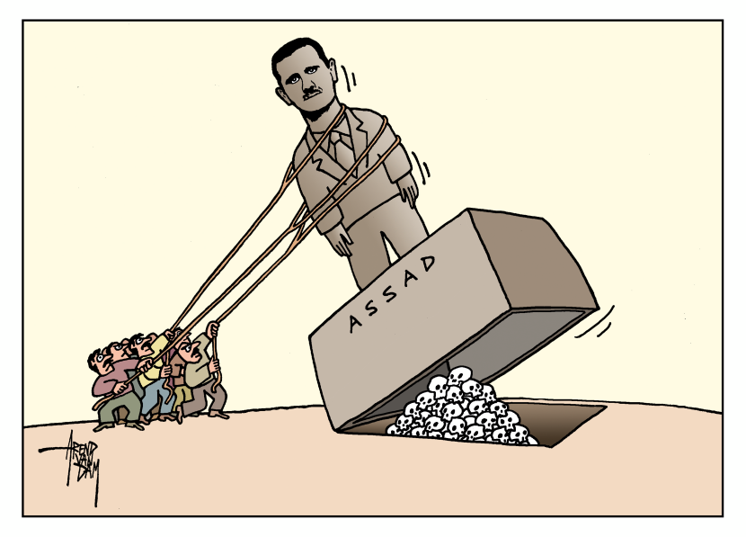 Assad statue