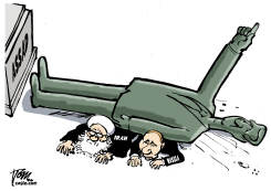 ASSAD STATUE TOPPLED by Tom Janssen