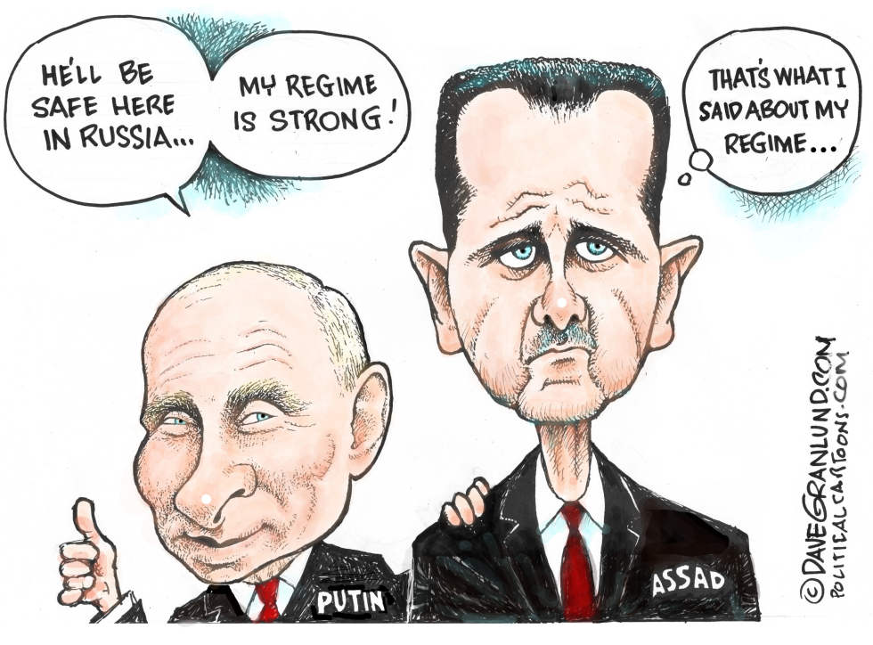 #3 ASSAD FLEES TO RUSSIA by Dave Granlund