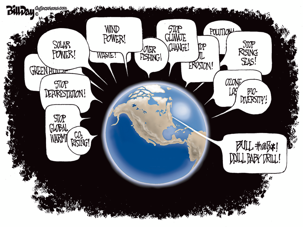 Earth Rejects Climate Warnings for Drill Baby Drill Slogan