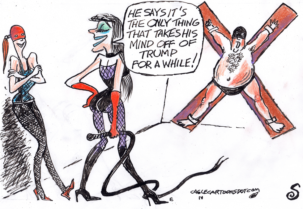 DOMINATRIX HELPS DISTRACT FROM TRUMP