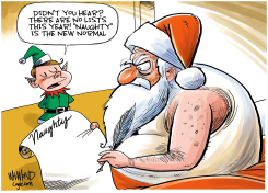 SANTA'S NAUGHTY LISTS by Dave Whamond