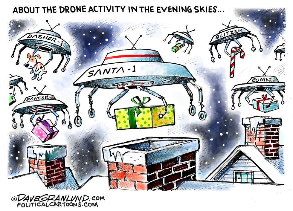 Drones in December skies