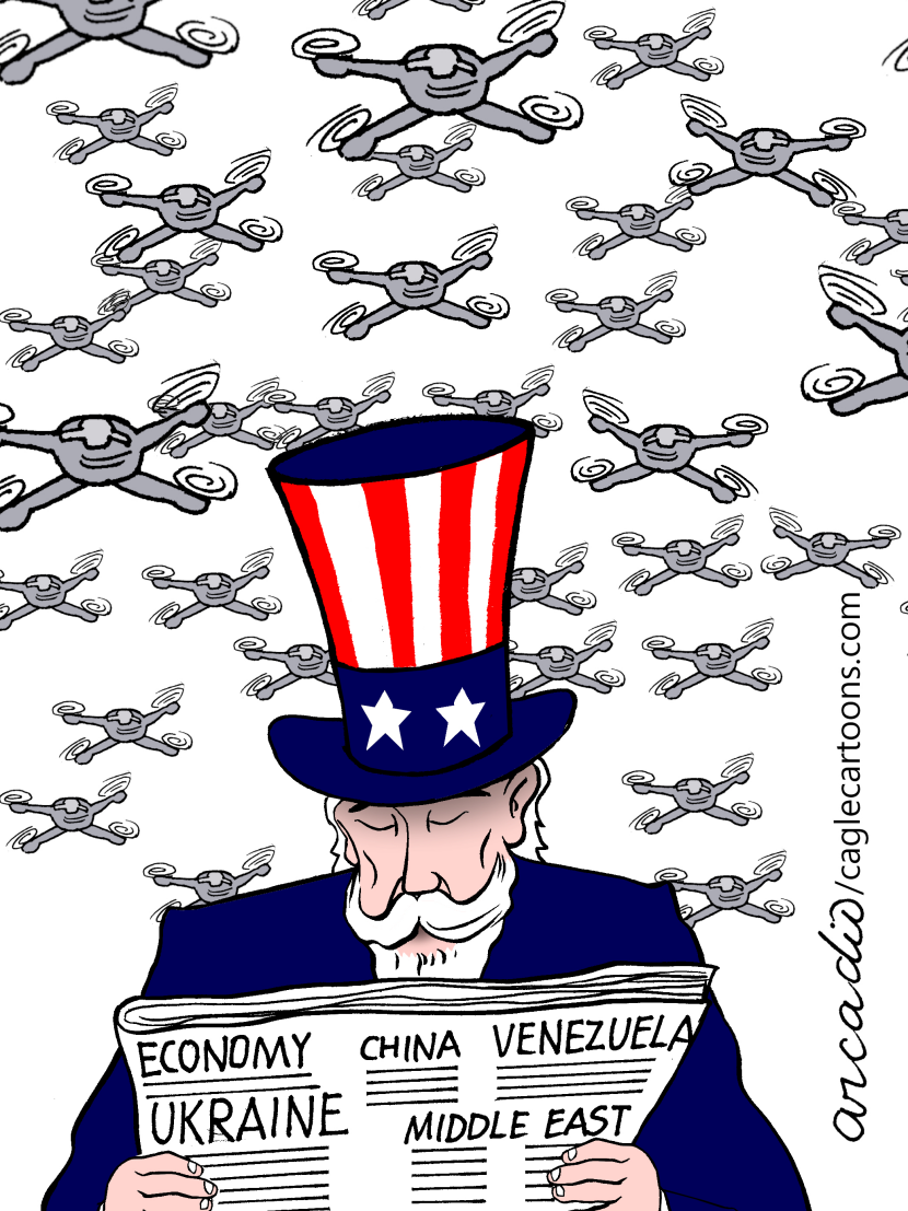 Uncle Sam focused on the important things.