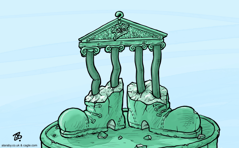 Syria Democracy Pediment Statue Assad Dictator