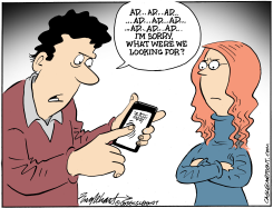 THE ANNOYING CELL PHONE INFO SEARCH by Bob Englehart