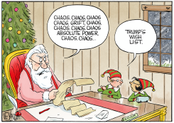 TRUMP'S CHRISTMAS WISH LIST by Christopher Weyant