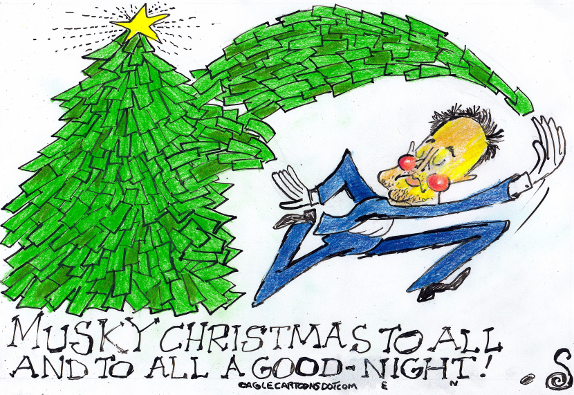 MUSK MAKES A MONEY CHRISTMAS TREE