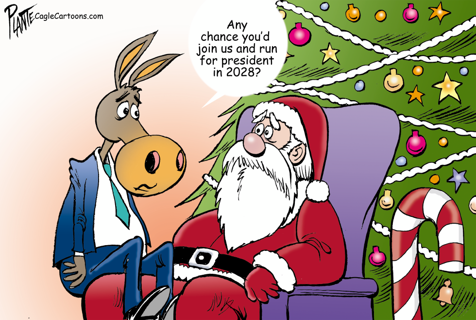 A Democrat on Santa's knee asks for a big favor